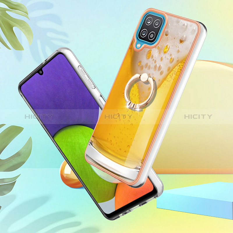 Custodia Silicone Gel Morbida Fantasia Modello Cover con Anello Supporto YB2 per Samsung Galaxy A12
