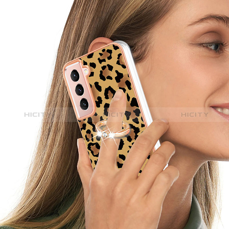 Custodia Silicone Gel Morbida Fantasia Modello Cover con Anello Supporto YB2 per Samsung Galaxy S21 FE 5G