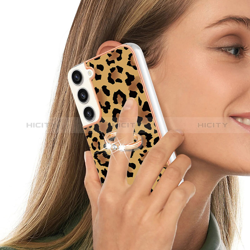 Custodia Silicone Gel Morbida Fantasia Modello Cover con Anello Supporto YB2 per Samsung Galaxy S22 5G