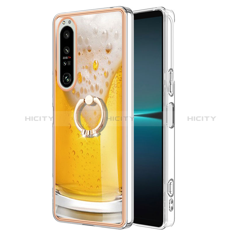 Custodia Silicone Gel Morbida Fantasia Modello Cover con Anello Supporto YB2 per Sony Xperia 1 IV