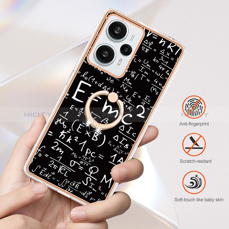 Custodia Silicone Gel Morbida Fantasia Modello Cover con Anello Supporto YB2 per Xiaomi Poco F5 5G