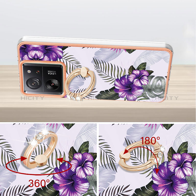 Custodia Silicone Gel Morbida Fantasia Modello Cover con Anello Supporto YB3 per Xiaomi Mi 13T 5G