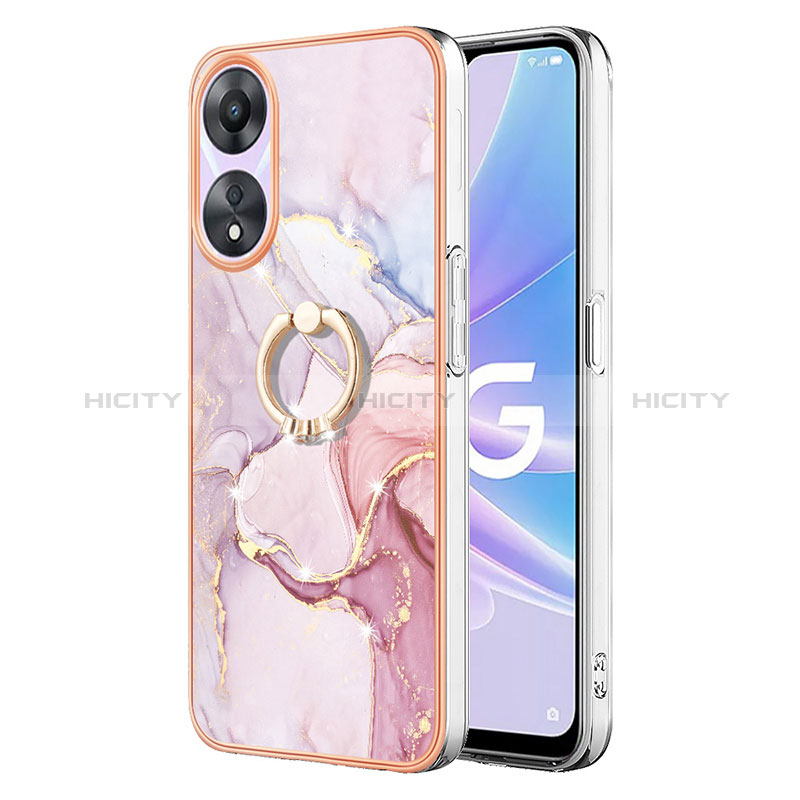 Custodia Silicone Gel Morbida Fantasia Modello Cover con Anello Supporto YB5 per Oppo A58 5G Lavanda