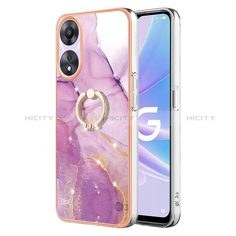 Custodia Silicone Gel Morbida Fantasia Modello Cover con Anello Supporto YB5 per Oppo A78 5G