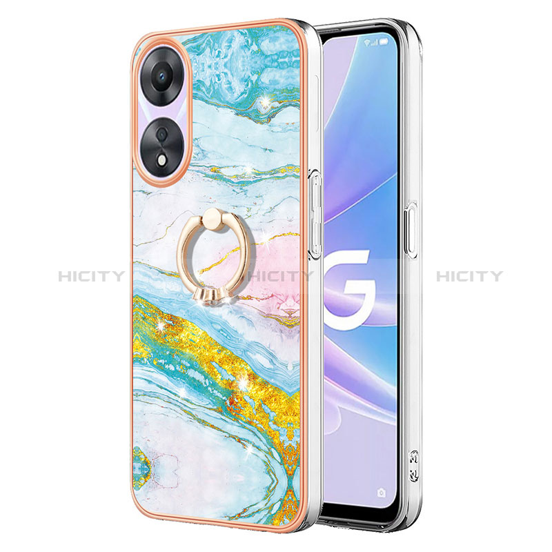 Custodia Silicone Gel Morbida Fantasia Modello Cover con Anello Supporto YB5 per Oppo A78 5G