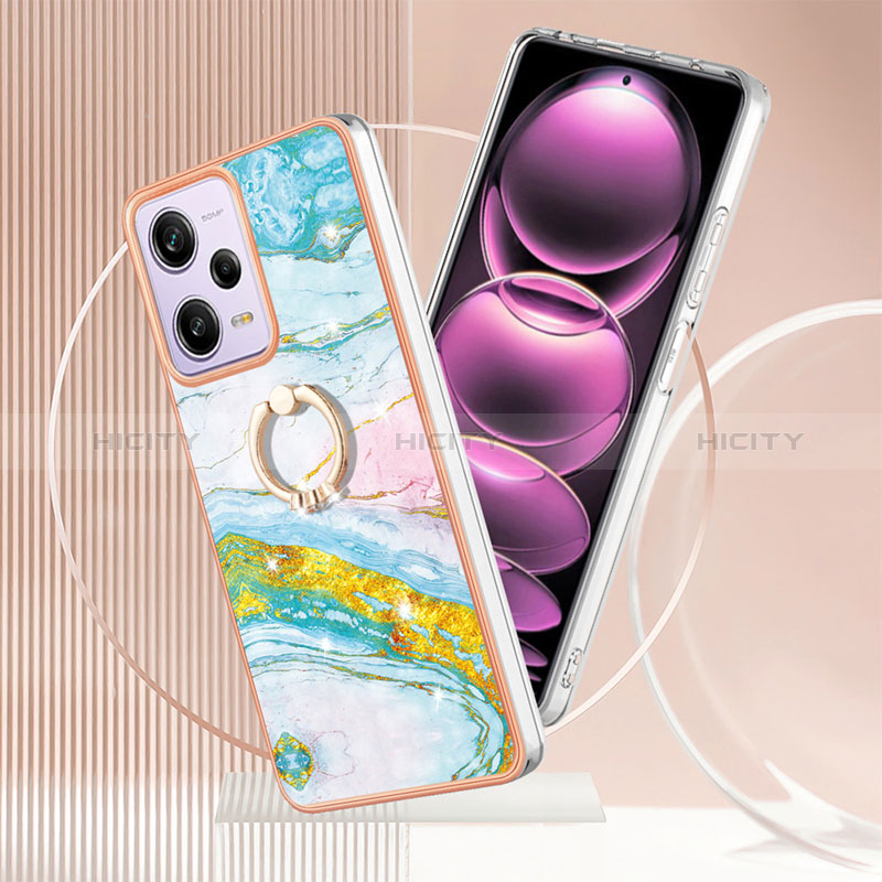 Custodia Silicone Gel Morbida Fantasia Modello Cover con Anello Supporto YB5 per Xiaomi Redmi Note 12 Pro 5G