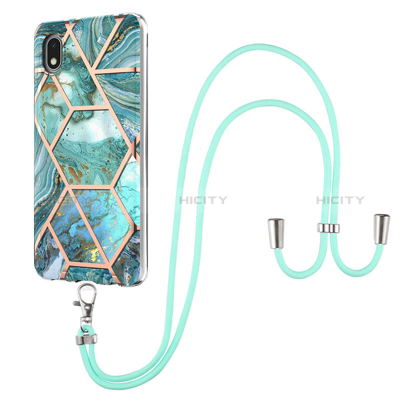 Custodia Silicone Gel Morbida Fantasia Modello Cover con Cinghia Cordino Mano Y01B per Samsung Galaxy A01 Core