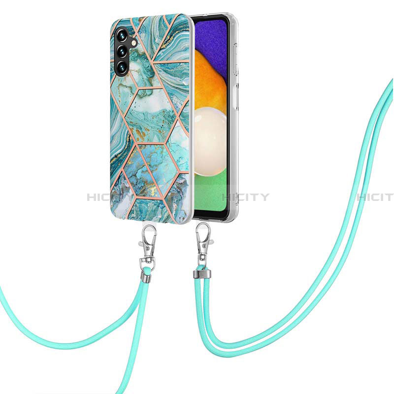 Custodia Silicone Gel Morbida Fantasia Modello Cover con Cinghia Cordino Mano Y01B per Samsung Galaxy A13 5G