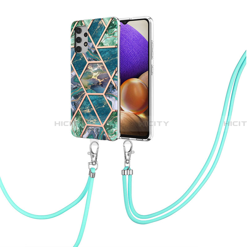 Custodia Silicone Gel Morbida Fantasia Modello Cover con Cinghia Cordino Mano Y01B per Samsung Galaxy A32 5G