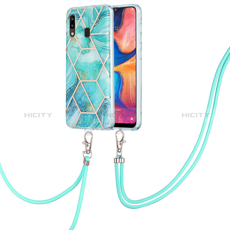 Custodia Silicone Gel Morbida Fantasia Modello Cover con Cinghia Cordino Mano Y01B per Samsung Galaxy M10S