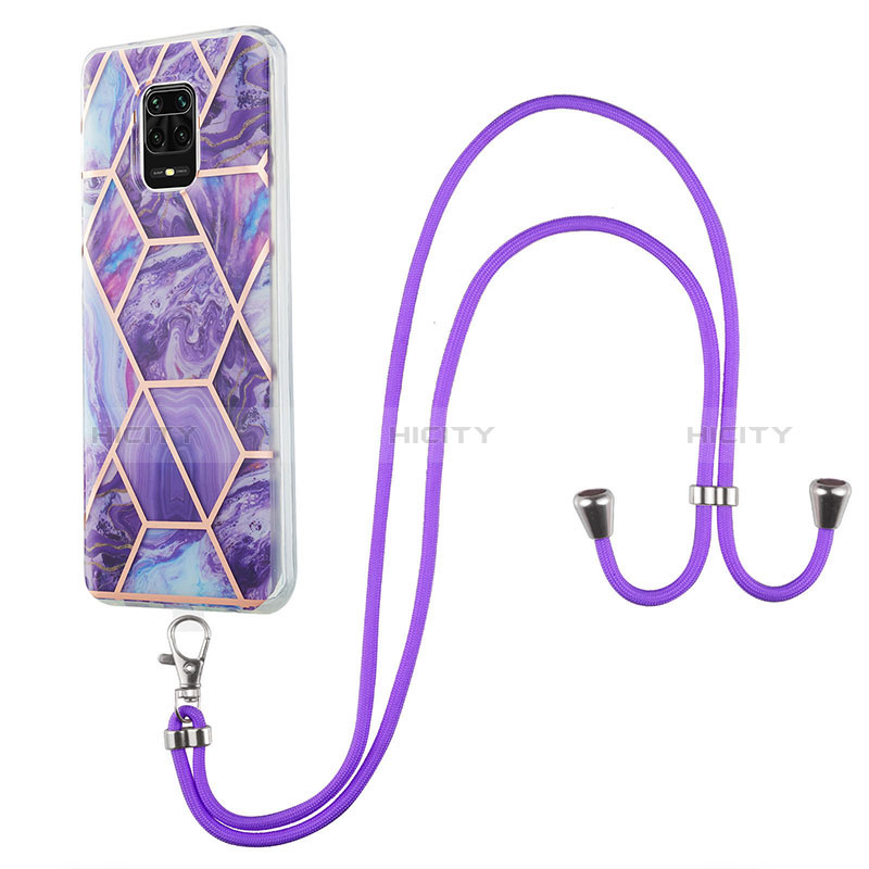 Custodia Silicone Gel Morbida Fantasia Modello Cover con Cinghia Cordino Mano Y01B per Xiaomi Redmi Note 9 Pro Max