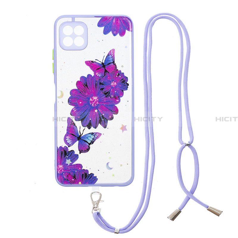 Custodia Silicone Gel Morbida Fantasia Modello Cover con Cinghia Cordino Mano Y01X per Samsung Galaxy A22 5G