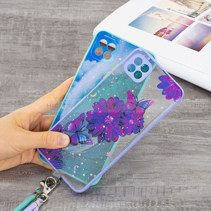 Custodia Silicone Gel Morbida Fantasia Modello Cover con Cinghia Cordino Mano Y01X per Samsung Galaxy A22 5G