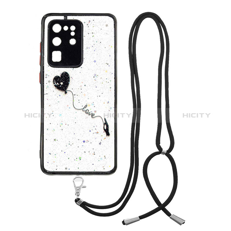 Custodia Silicone Gel Morbida Fantasia Modello Cover con Cinghia Cordino Mano Y01X per Samsung Galaxy S20 Ultra