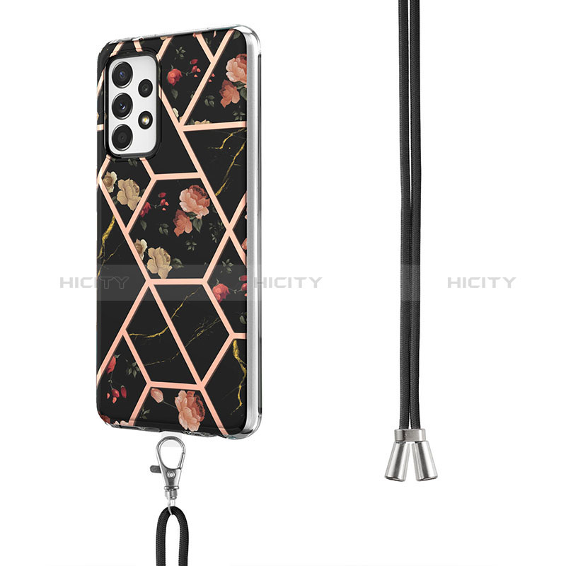 Custodia Silicone Gel Morbida Fantasia Modello Cover con Cinghia Cordino Mano Y02B per Samsung Galaxy A23 5G