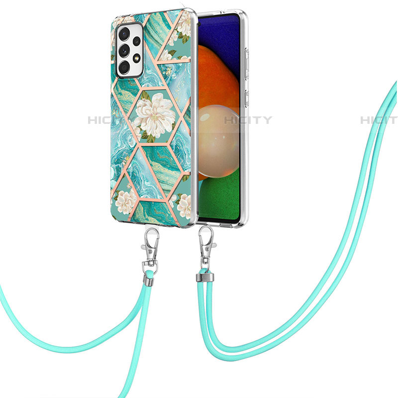 Custodia Silicone Gel Morbida Fantasia Modello Cover con Cinghia Cordino Mano Y02B per Samsung Galaxy A52 5G