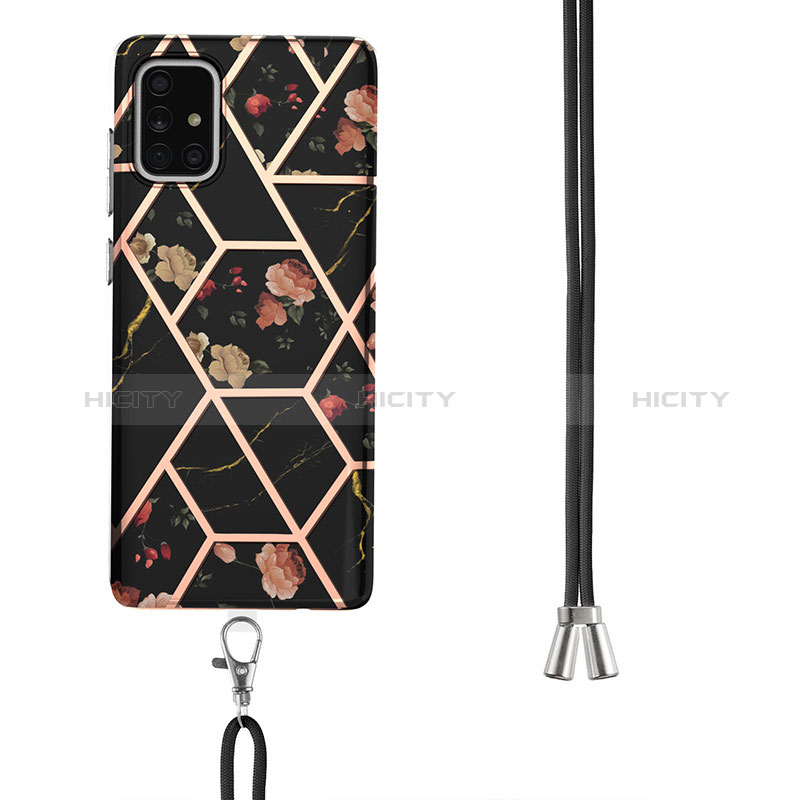 Custodia Silicone Gel Morbida Fantasia Modello Cover con Cinghia Cordino Mano Y02B per Samsung Galaxy A71 4G A715