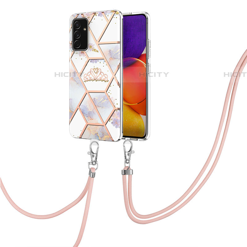 Custodia Silicone Gel Morbida Fantasia Modello Cover con Cinghia Cordino Mano Y02B per Samsung Galaxy A82 5G