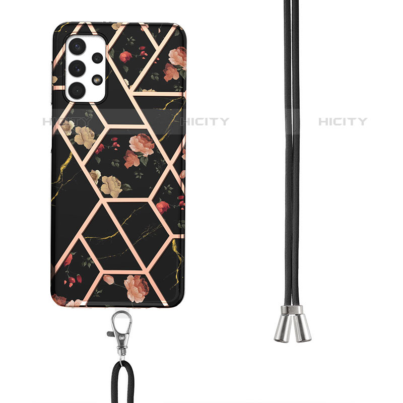 Custodia Silicone Gel Morbida Fantasia Modello Cover con Cinghia Cordino Mano Y02B per Samsung Galaxy M32 5G