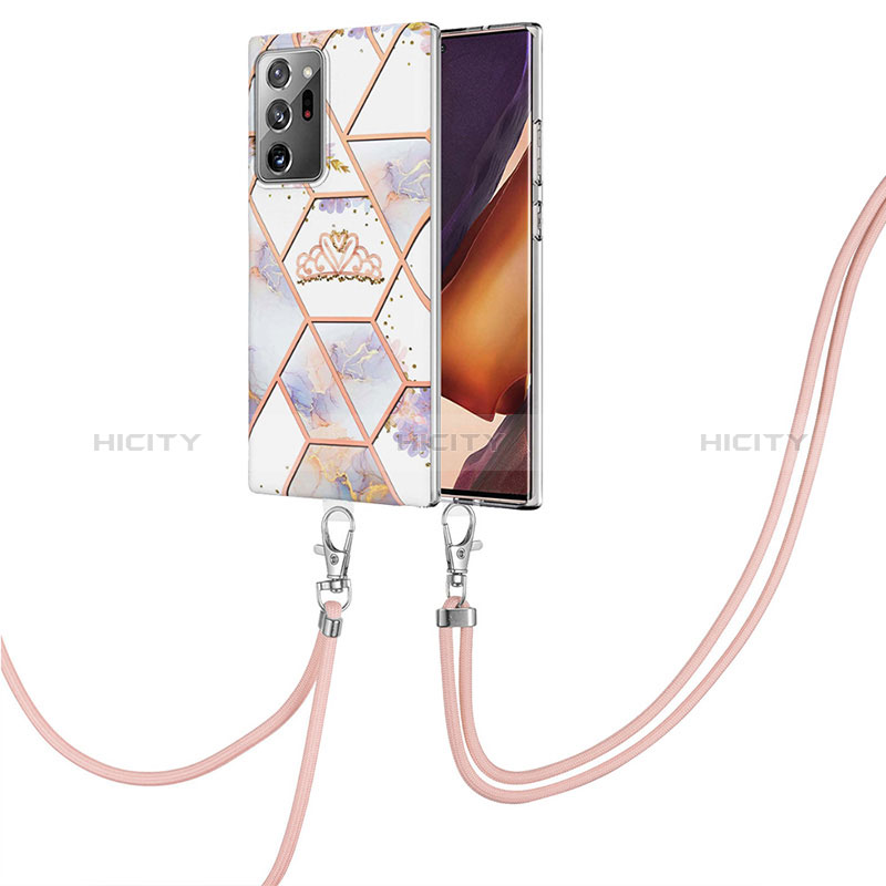 Custodia Silicone Gel Morbida Fantasia Modello Cover con Cinghia Cordino Mano Y02B per Samsung Galaxy Note 20 Ultra 5G
