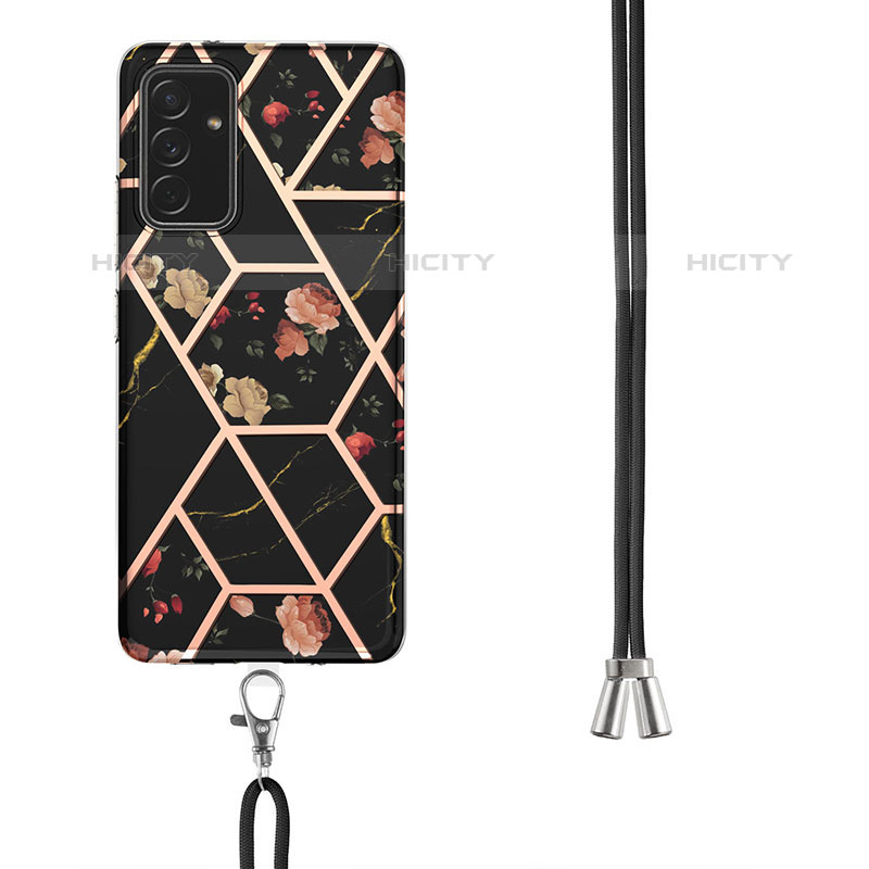 Custodia Silicone Gel Morbida Fantasia Modello Cover con Cinghia Cordino Mano Y02B per Samsung Galaxy Quantum2 5G