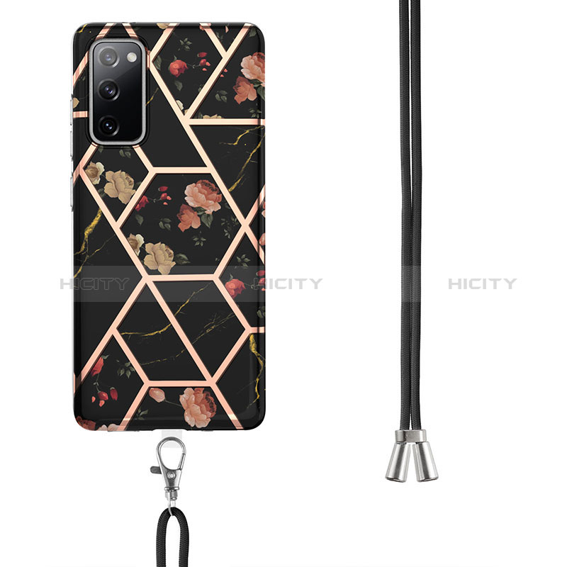 Custodia Silicone Gel Morbida Fantasia Modello Cover con Cinghia Cordino Mano Y02B per Samsung Galaxy S20 FE 5G