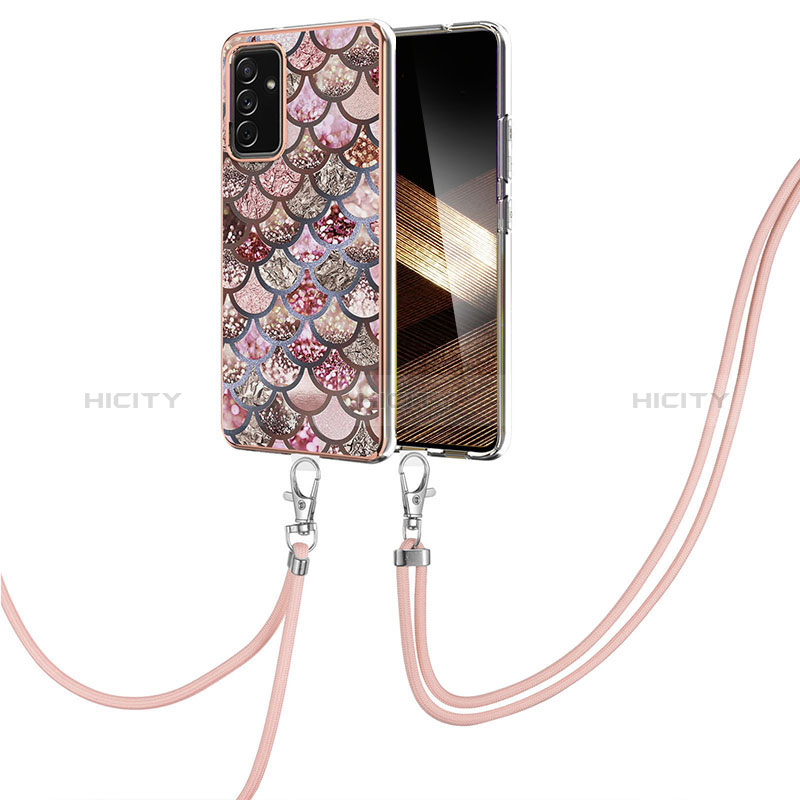 Custodia Silicone Gel Morbida Fantasia Modello Cover con Cinghia Cordino Mano Y03B per Samsung Galaxy A15 5G