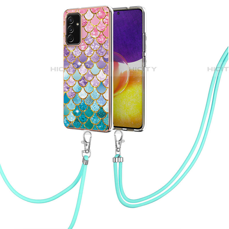 Custodia Silicone Gel Morbida Fantasia Modello Cover con Cinghia Cordino Mano Y03B per Samsung Galaxy A82 5G