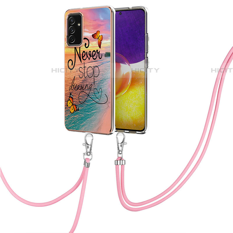 Custodia Silicone Gel Morbida Fantasia Modello Cover con Cinghia Cordino Mano Y03B per Samsung Galaxy A82 5G Multicolore