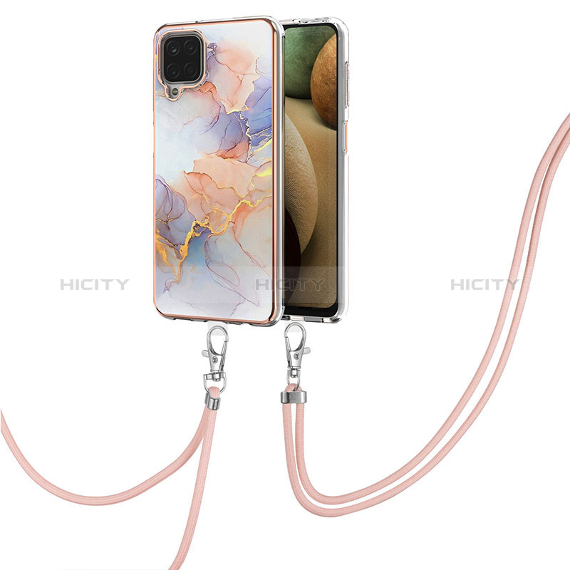 Custodia Silicone Gel Morbida Fantasia Modello Cover con Cinghia Cordino Mano Y03B per Samsung Galaxy M12