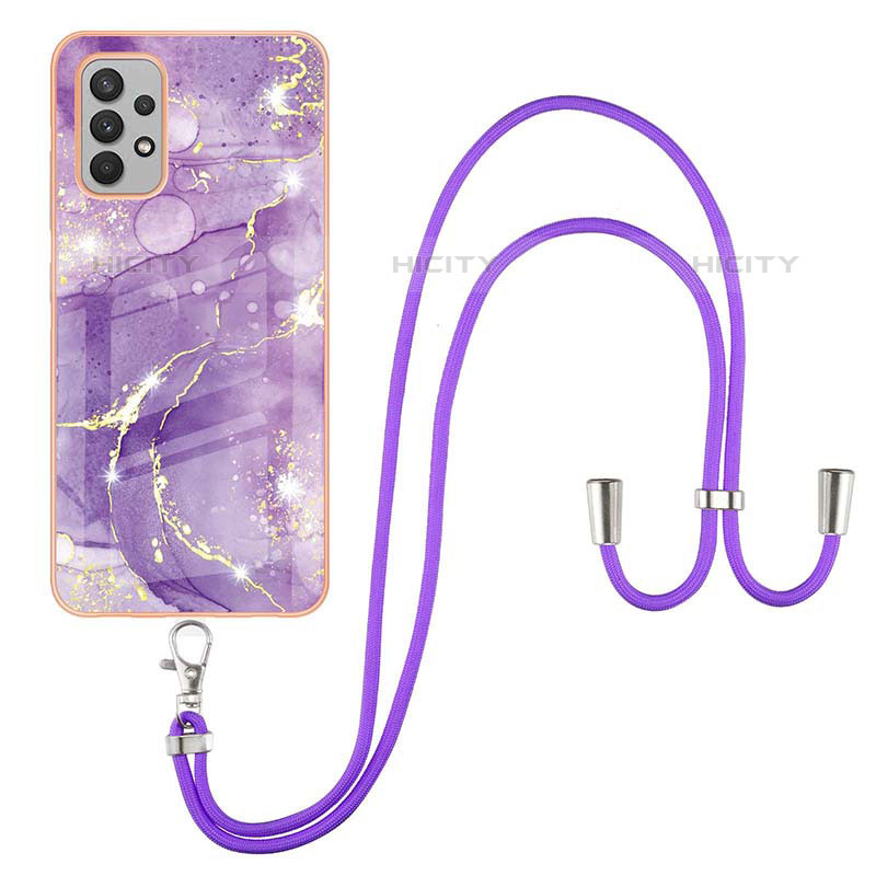 Custodia Silicone Gel Morbida Fantasia Modello Cover con Cinghia Cordino Mano Y05B per Samsung Galaxy M32 5G