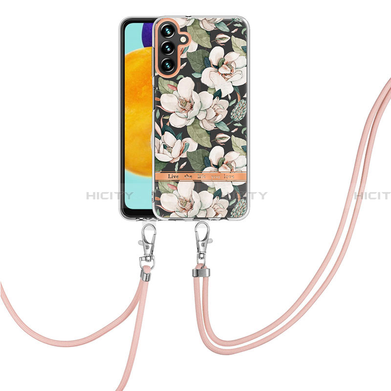 Custodia Silicone Gel Morbida Fantasia Modello Cover con Cinghia Cordino Mano Y06B per Samsung Galaxy A13 5G