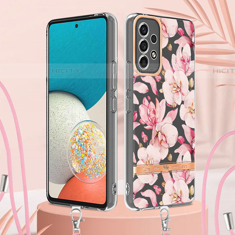 Custodia Silicone Gel Morbida Fantasia Modello Cover con Cinghia Cordino Mano Y06B per Samsung Galaxy A73 5G