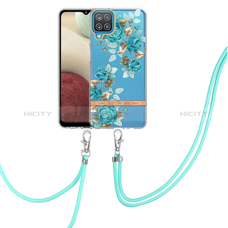 Custodia Silicone Gel Morbida Fantasia Modello Cover con Cinghia Cordino Mano Y06B per Samsung Galaxy M12