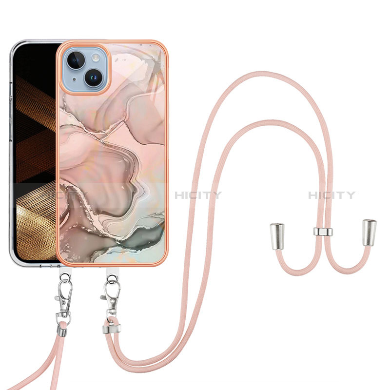 Custodia Silicone Gel Morbida Fantasia Modello Cover con Cinghia Cordino Mano Y07B per Apple iPhone 13