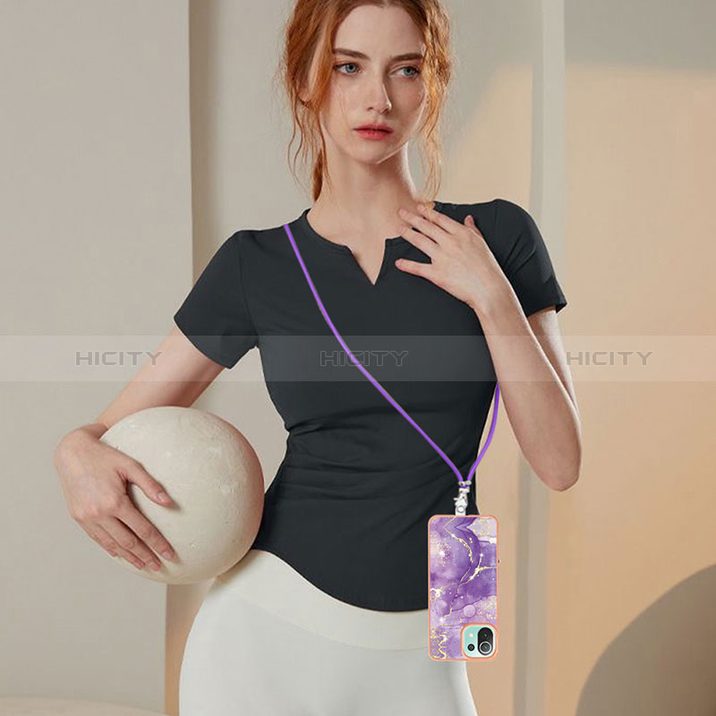 Custodia Silicone Gel Morbida Fantasia Modello Cover con Cinghia Cordino Mano YB5 per Xiaomi Mi 11 Lite 4G