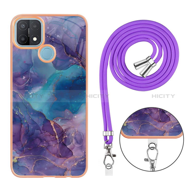 Custodia Silicone Gel Morbida Fantasia Modello Cover con Cinghia Cordino Mano YB7 per Oppo A15