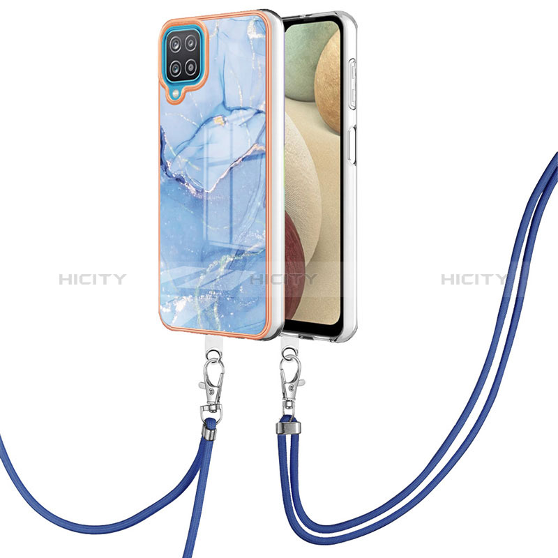 Custodia Silicone Gel Morbida Fantasia Modello Cover con Cinghia Cordino Mano YB7 per Samsung Galaxy A12