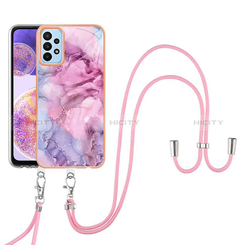 Custodia Silicone Gel Morbida Fantasia Modello Cover con Cinghia Cordino Mano YB7 per Samsung Galaxy A23 5G