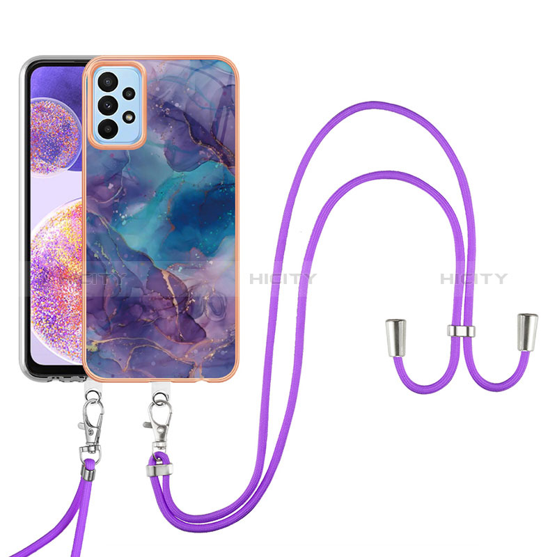 Custodia Silicone Gel Morbida Fantasia Modello Cover con Cinghia Cordino Mano YB7 per Samsung Galaxy A73 5G