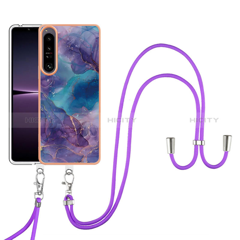 Custodia Silicone Gel Morbida Fantasia Modello Cover con Cinghia Cordino Mano YB7 per Sony Xperia 1 IV