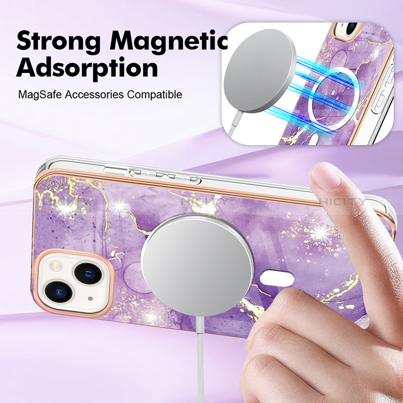 Custodia Silicone Gel Morbida Fantasia Modello Cover con Mag-Safe Magnetic per Apple iPhone 15