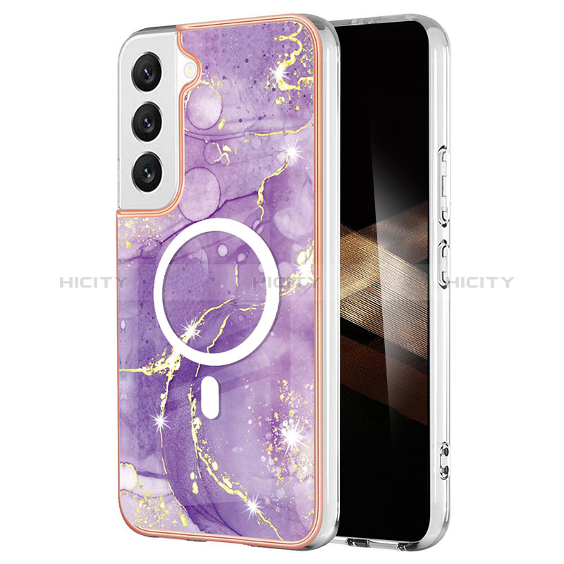 Custodia Silicone Gel Morbida Fantasia Modello Cover con Mag-Safe Magnetic per Samsung Galaxy S24 Plus 5G Viola