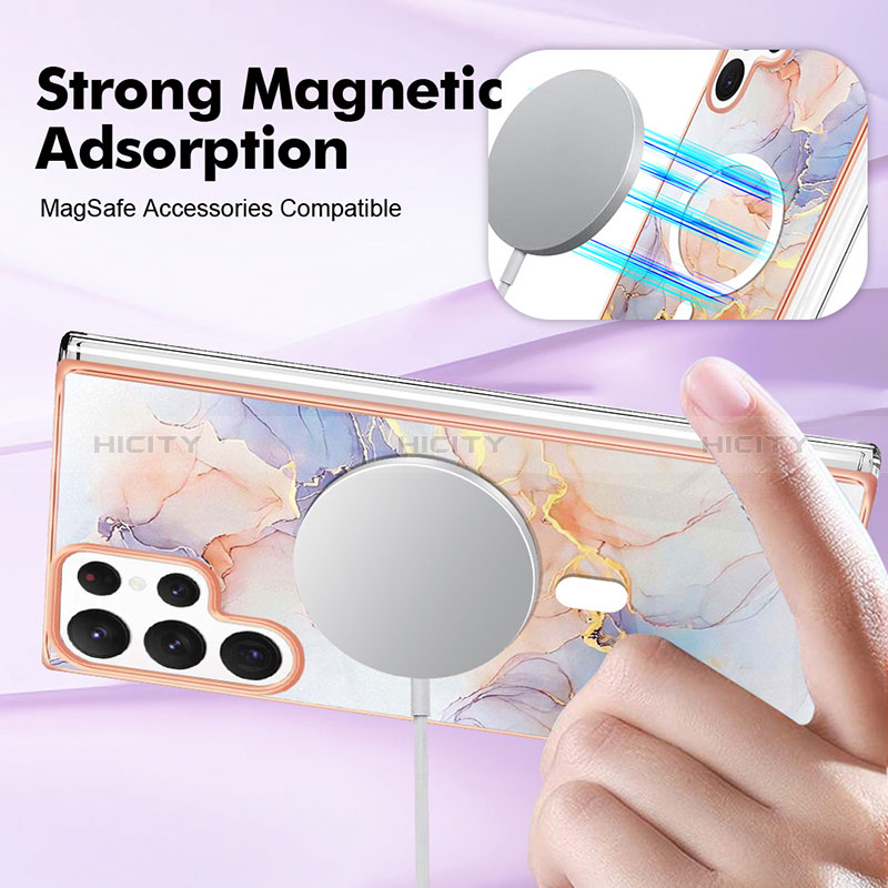 Custodia Silicone Gel Morbida Fantasia Modello Cover con Mag-Safe Magnetic per Samsung Galaxy S24 Ultra 5G