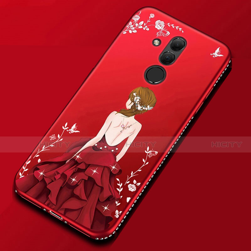 Custodia Silicone Gel Morbida Fantasia Modello Cover per Huawei Mate 20 Lite Rosso