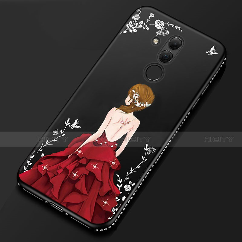 Custodia Silicone Gel Morbida Fantasia Modello Cover per Huawei Mate 20 Lite Rosso e Nero