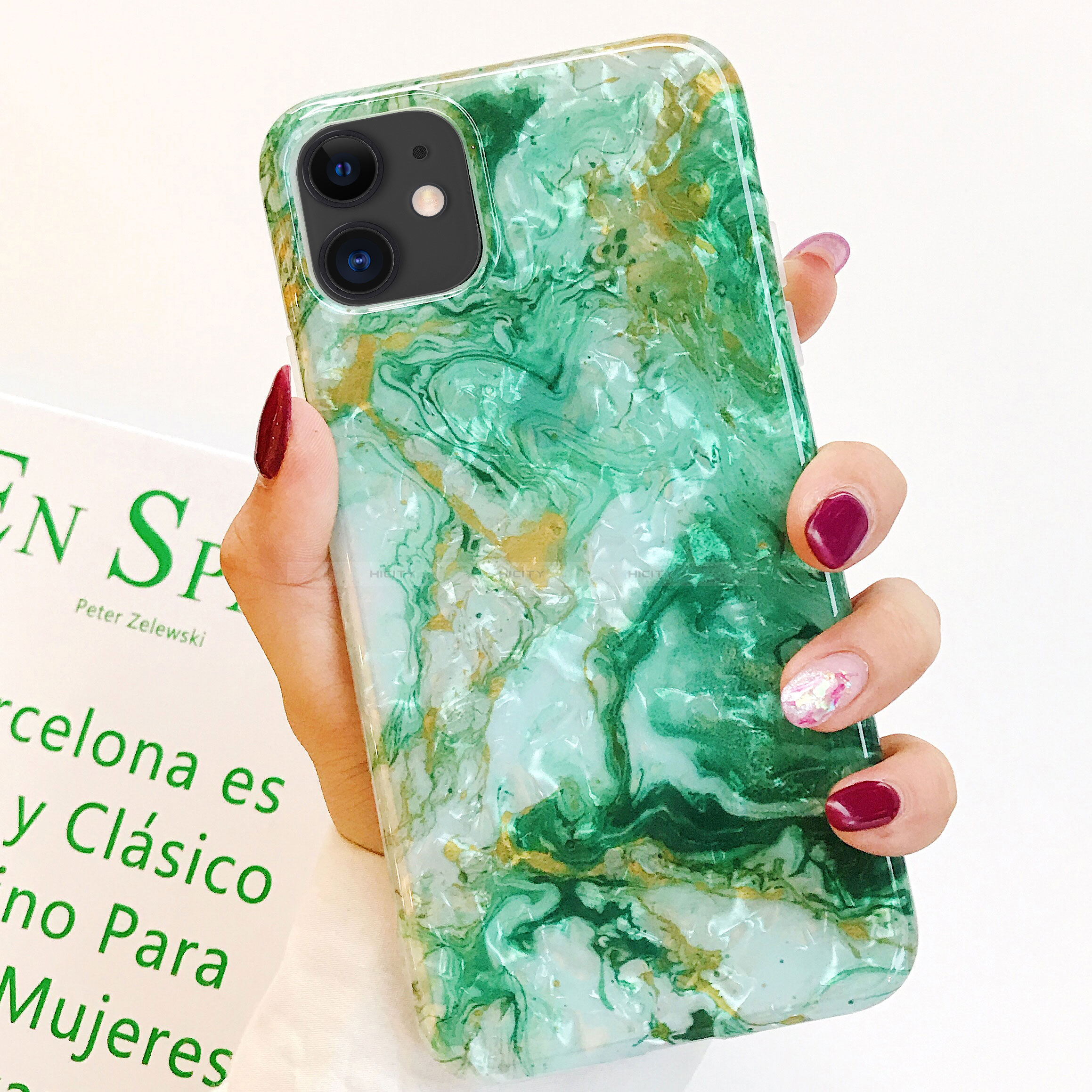 Custodia Silicone Gel Morbida Fantasia Modello Cover S01 per Apple iPhone 11 Verde
