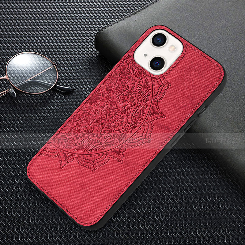 Custodia Silicone Gel Morbida Fantasia Modello Cover S01 per Apple iPhone 13 Mini Rosso
