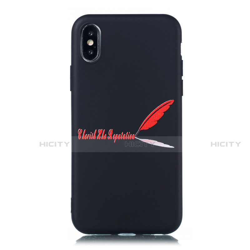 Custodia Silicone Gel Morbida Fantasia Modello Cover S01 per Apple iPhone Xs Max Rosso