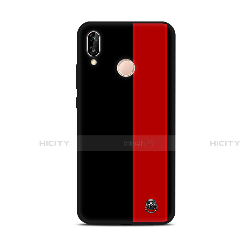 Custodia Silicone Gel Morbida Fantasia Modello Cover S01 per Huawei P20 Lite Rosso